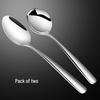 Ouluoti 304 Stainless Steel Elegant Pointed Spoons - 2 Pack