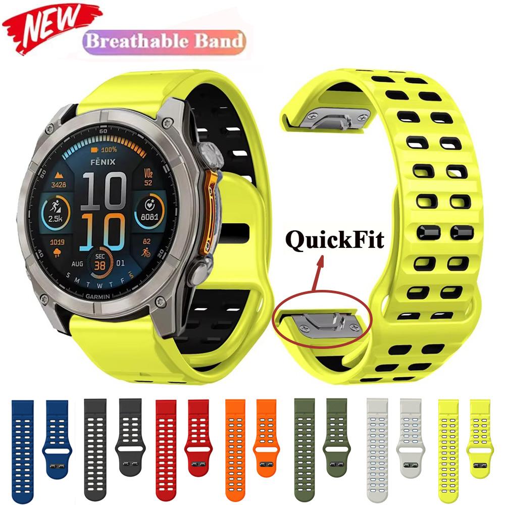 QuickFit 26mm 22mm Silicone Band For Garmin Fenix 8 7X 7 6X 6 5X Plus Epix Pro Gen 2 Forerunner 945 955 Strap Wristband Bracelet