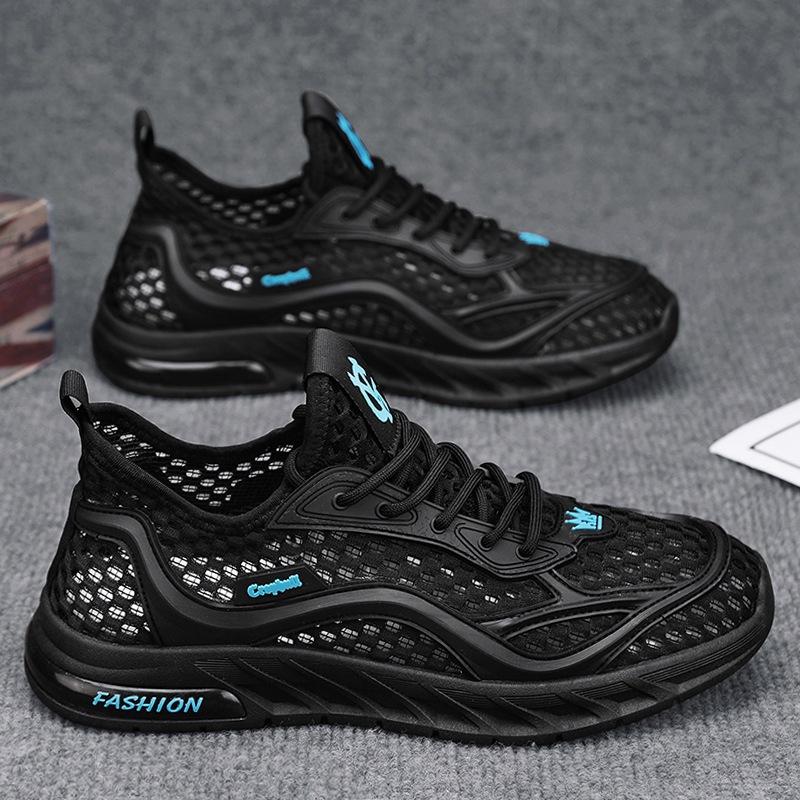 Quick-drying large mesh hollow shoes men's summer 2025 large hole men's shoes breathable mesh sports trendy shoes students