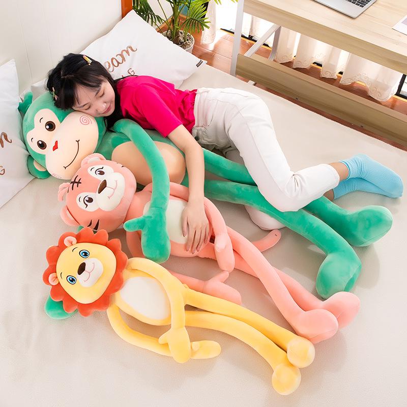 Long-Legged Forest Animal Plush Toy - Lion, Tiger, Monkey Pillow & Stuffed Doll Gift for Girls