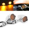 2pcs Motorcycle LED Turn Signal Lamp 12V 10mm Amber Light Chrome Plated Shell Universal