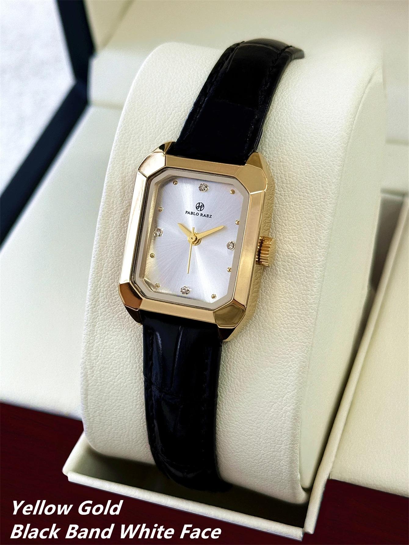 

New Fashion Simple Watch Women s Business Style Versatile Waterproof Leather Strap Adjustable Length Quartz Watches gift Box черный белый