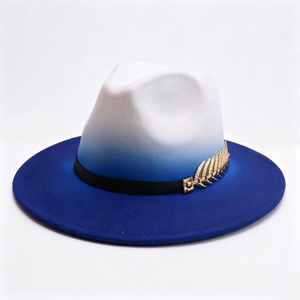 Popular European and American Fashion Western Cowboy Hat Gradual Change Felt Hat Classic High-end Cowboy Hat
