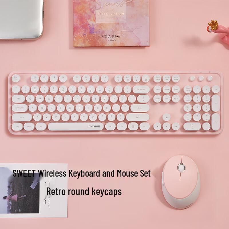 

Mofii Sweet Wireless Retro Punk Keyboard and Mouse Set