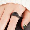 Huitan Fashion 2Pcs Set of Rings for Women Double Layer Stackable Fashion Jewelry Trendy Cubic Zirconia Stone Finger Accessories