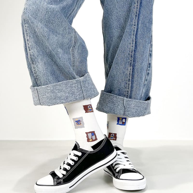 YELLOWSOCKS TOTEM WHITE