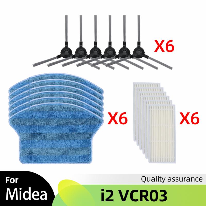 Hepa Filter Side Brush Mop Cloth Rag Kit Replacement for Midea i2 VCR03 Robotic Vacuum Cleaner Spare Part Accessories