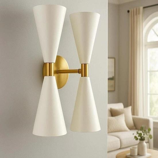 

Pair of 1950s Mid-Century Modern Italian Brass Stilnovo Diabolo Wall Sconces