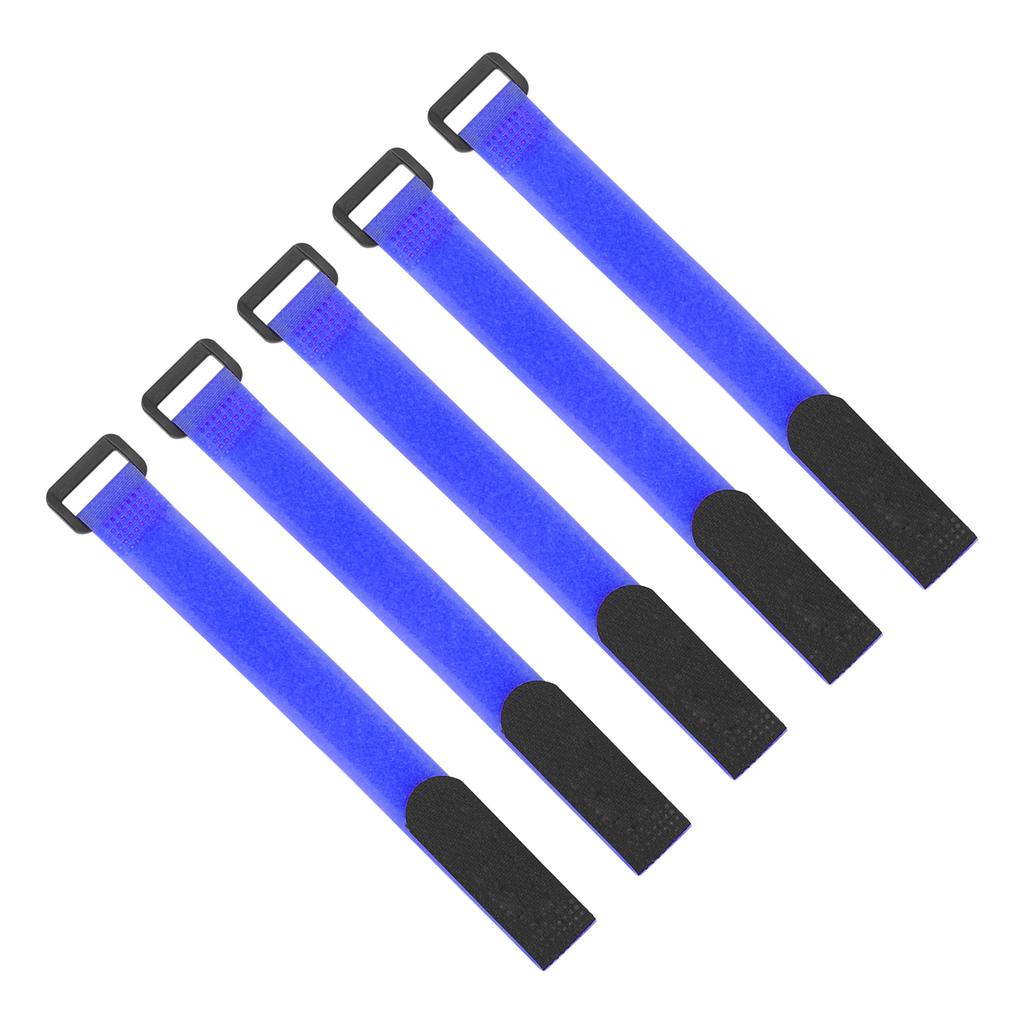 DUUTI 5Pcs 19cm Bicycle Handlebar Strap Bicycle Nylon Hook Loop Fixing Tape Adhesive Strap Bleu