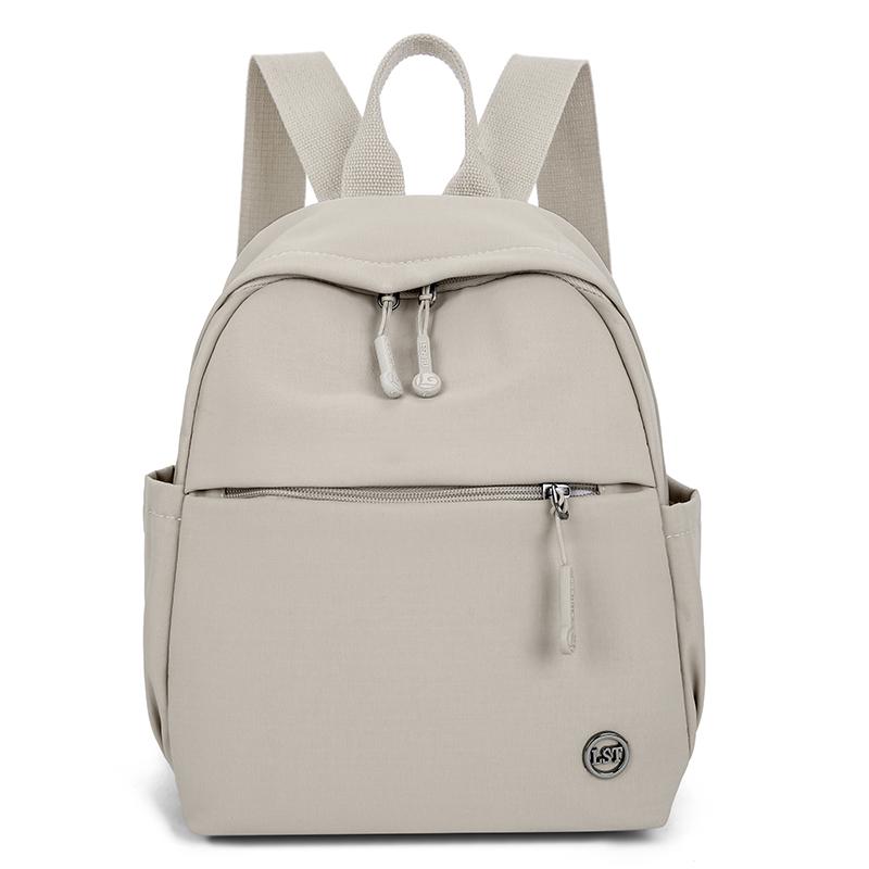 Casual Women's Backpack Lightweight Spring New Style Artistic Pure Color Travel Nylon Street Trend Breathable Small Size Backpack