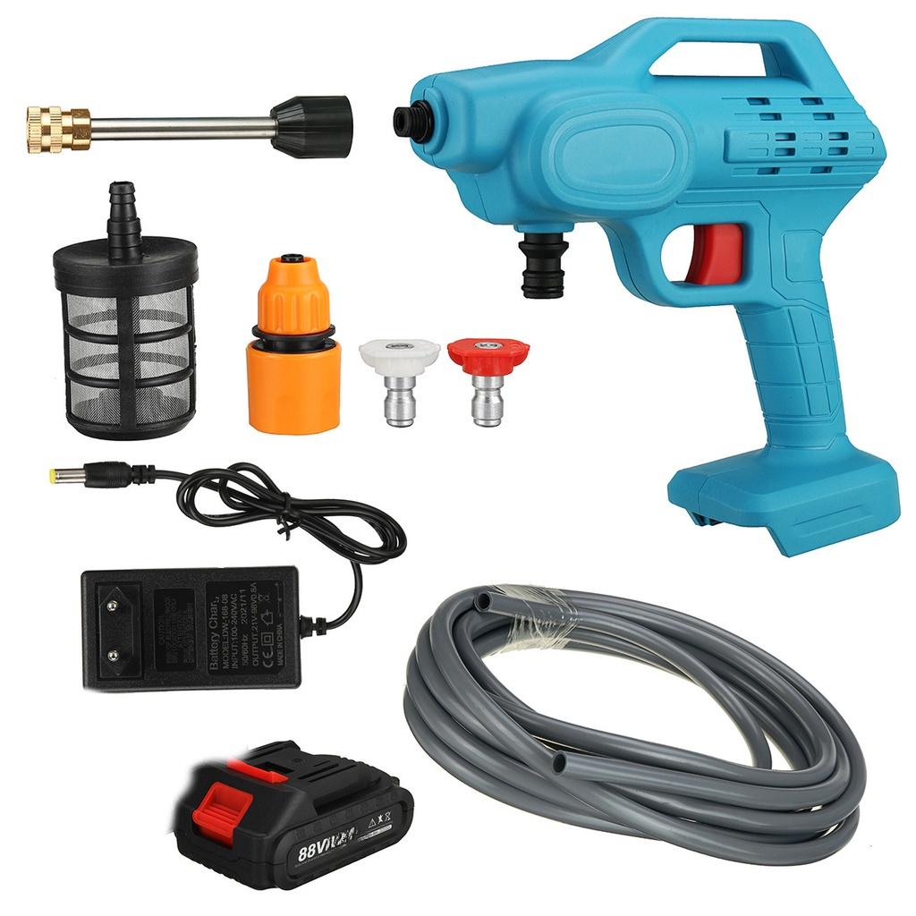 1500W Cordless High Pressure Car Washer Portable Spray Water Nozzle Cleaning Machine for 88VF Battery