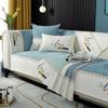 Four Seasons Universal Chenille Color Block Embroidered Letter Sofa Cushion Modern Simple Anti-Slip Sofa Cushion Cover