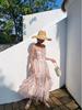 Women's Seaside Holiday Chiffon Printed Spaghetti Strap Long Beach Dress