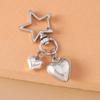 Cute Metal Love Heart Key Chain Pearl Shell Key Ring for Women Girl Handbag Pendants DIY Handmade Jewelry Gifts