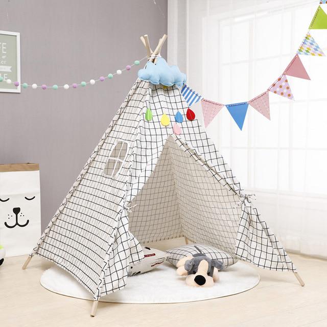 Baby Tent Child Teepee Toys Wigwam Cotton Canvas Teepee Children Tipi Play House Large Kids Tent