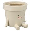 Sitting Flower Pot Cute Face Resin Planter Decorative Succulent Flowerpot with Drain Hole for
