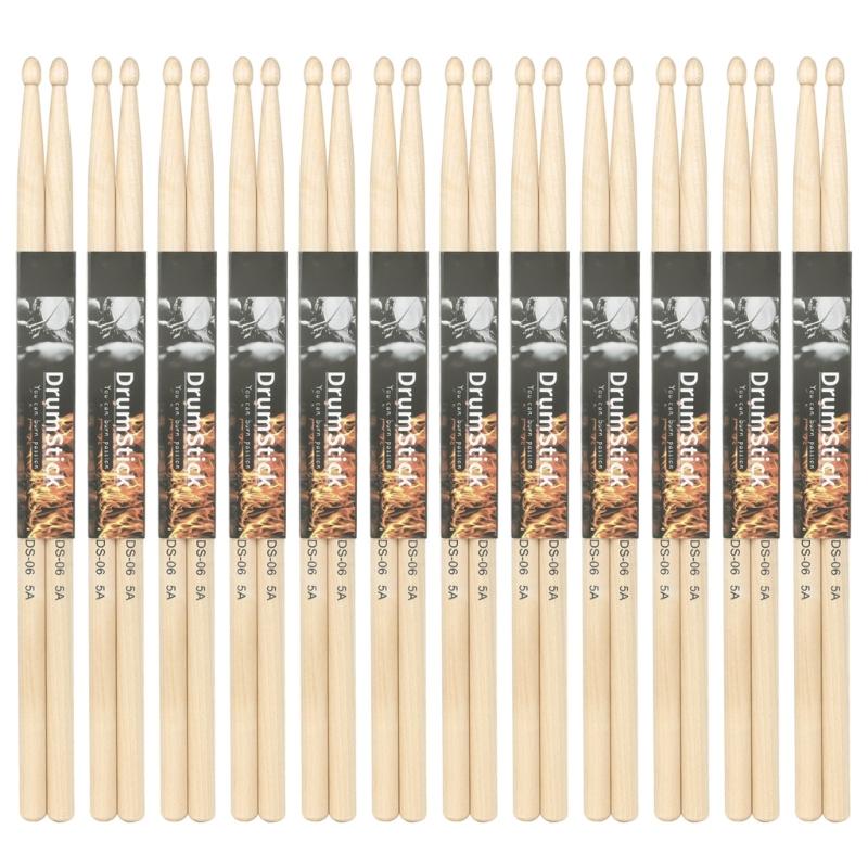 

12Pair Simple Practical Drum Stick 5A/7A Maple Wood Drumsticks Percussions Accessories Drummer Gift for Kids and Adults