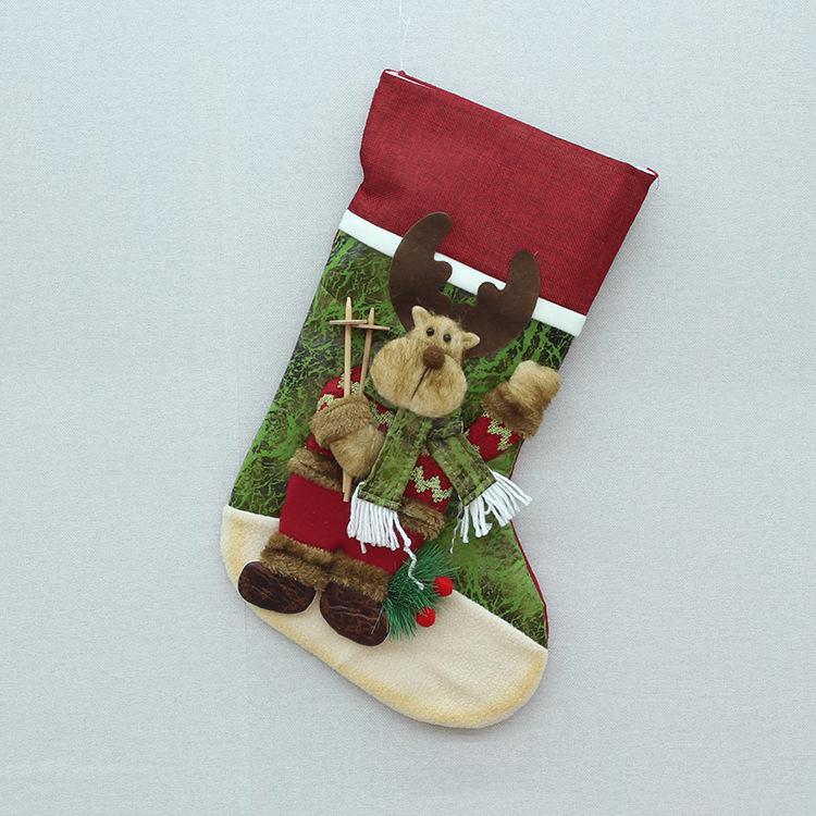 

Christmas decorative stockings three-dimensional pattern Christmas stockings gift bag gift bag Christmas tree decoration pendant