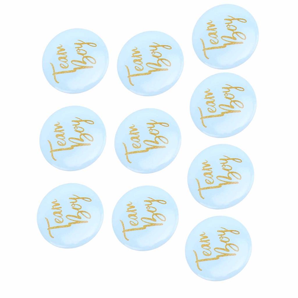 10Pcs Gender Reveal Button Pins Tinplate Baby Shower Party Favors Decoration Supplies