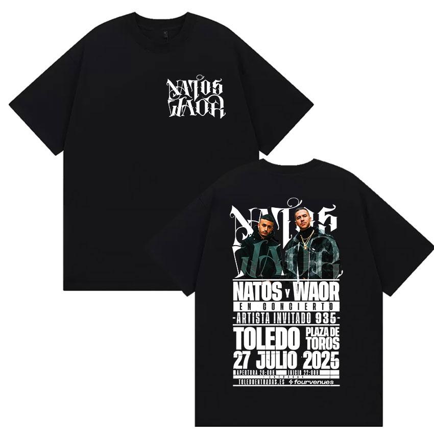 Rapper NATOS WAOR Tour 2025 Merch Graphic T Shirts Unisex Street Punk Hip Hop Short Sleeve Tshirt Unisex Retro Style Clothing Tees
