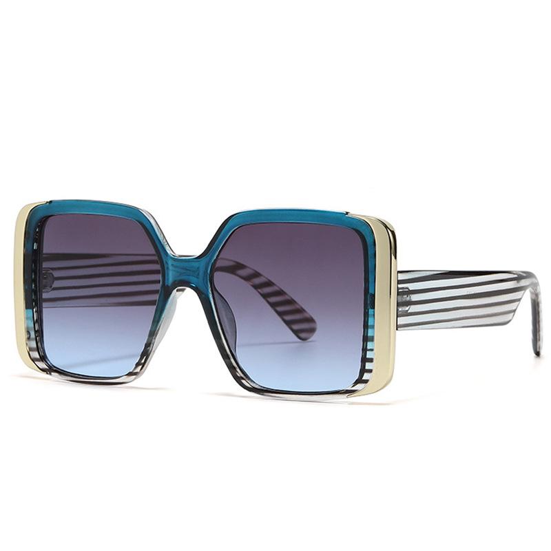 Cool Colorful Square Sunglasses Vintage UV400 Protection Blue Green Unique Eyewear Shades For Women Men Fashion
