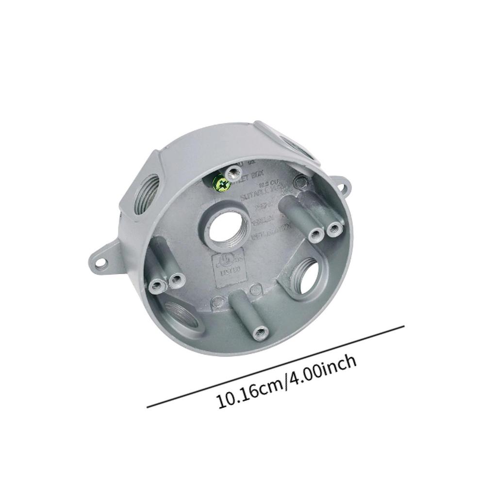 Round Weatherproof Box Diameter 101.6mm/40.00inch Threaded Outlets Wire Junction Box for Network Outside Lamps Garden Yard