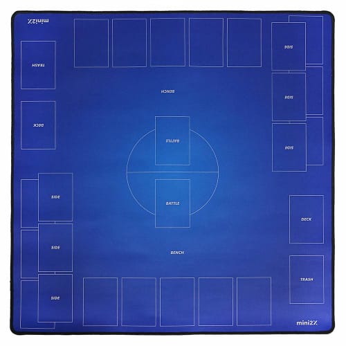 Mini2x TCG Pok?mon Card Playmat, Battlefield, Full Size, 60x60cm, with Storage Bag, Fully Stitched, Simple Design, Card Supplies