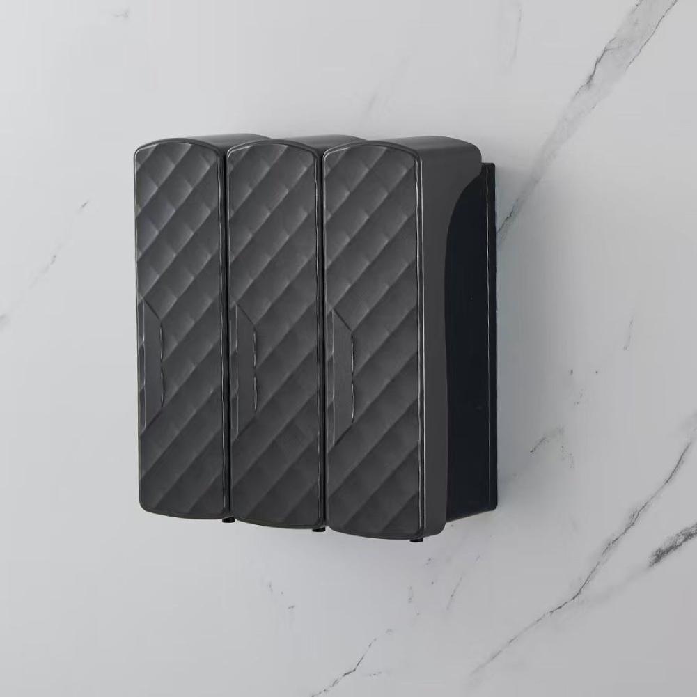 1 STuks Zeepdispenser Voor Badkamer Onderdelen 23*10*7cm 1500ML 3-slaapkamer Diamant Wandmontage Shampoo, Conditioner, Douchekop