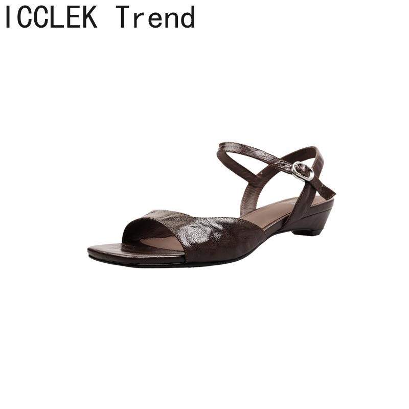 Women's Summer Square Toe Gladiator Sandals Concise Comfort Low Heel Footwear for Ladies