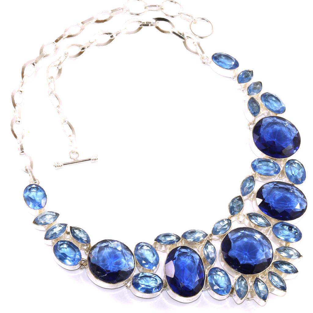 Tanzanite Quartz Gemstone Friends Silver Jewelry Necklace 16-18''