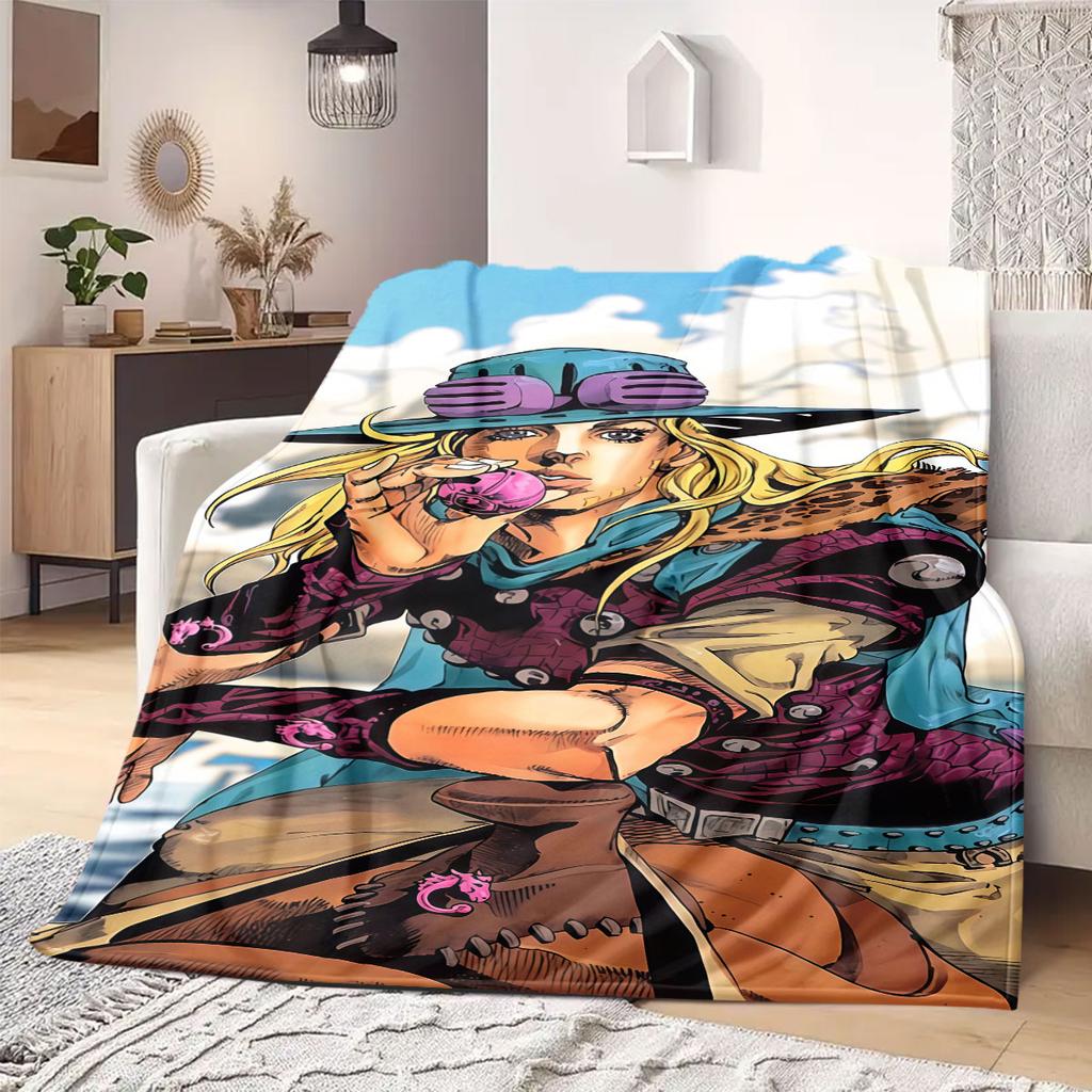 JOJO Anime Flanelldecke Warm, Gemütlich, Geeignet für Schlafzimmer, Sofas, Betten, Stühle, Picknicks, Reisen