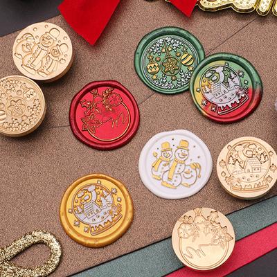 Vánoční vosková pečeť Razítko Vintage pečetící razítko Hlava pro vánoční dárkové balicí karty DIY Scrapbooking obálky Pozvánka