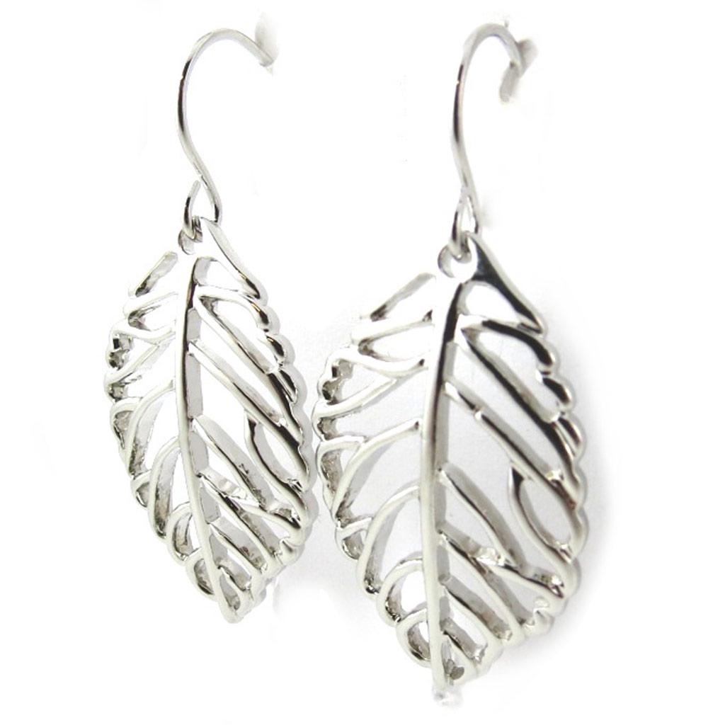 Les Trésors De Lily [N0753] - Silver 'Gold Leaf' Designer Earrings