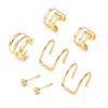 Elegant Multi Layered C Shape Ear Clip Handmade No Piercing Earrings Accessory Fashionable Geometric Layered Ear Cuff