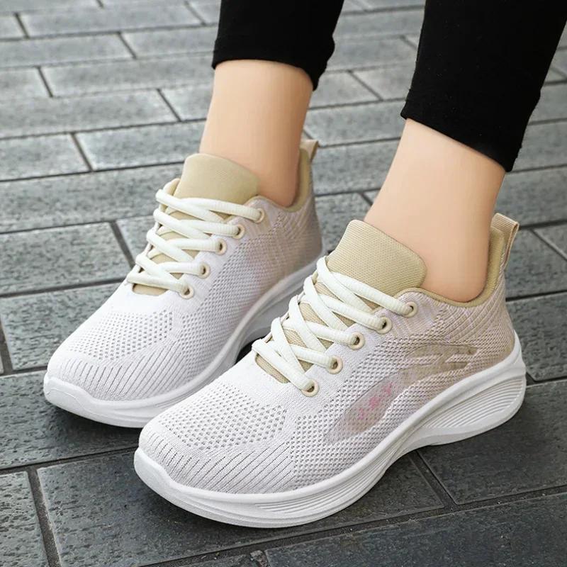 Fashion 2024 Running Shoes Ladies Breathable Sneakers Summer Light Mesh  Women's Sports Shoes Outdoor Lace Up Training Shoes