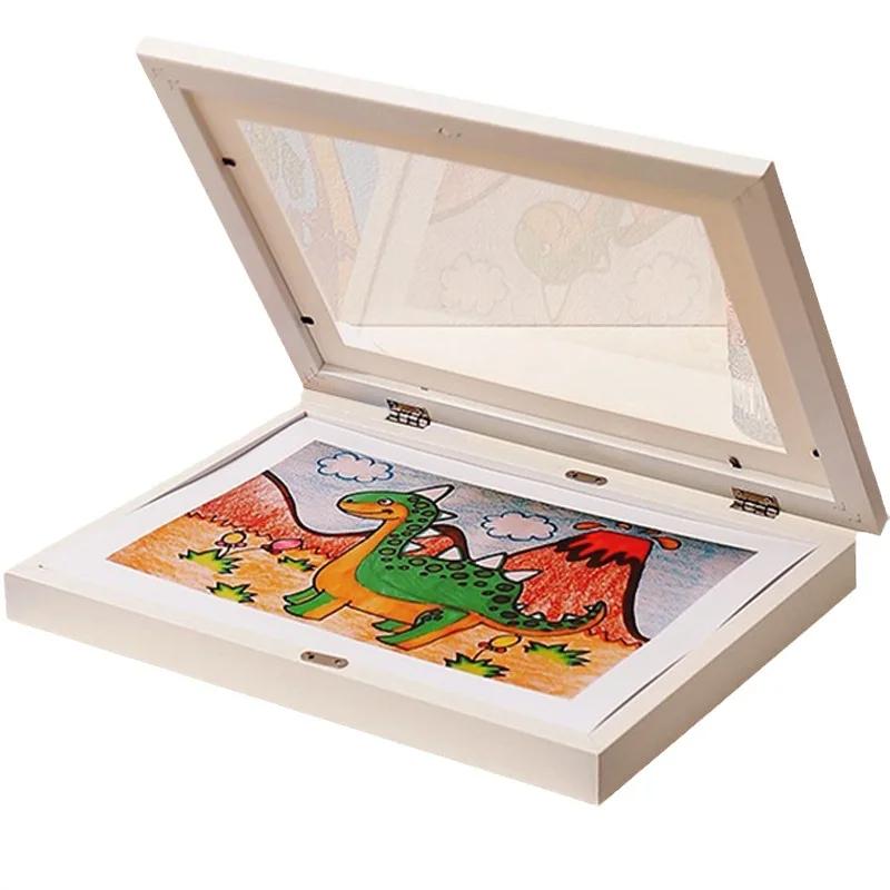 A4 Paper Kids Art Frames Magnetic Front Open Changeable Display Home Decor Kids Frametory for Poster Photo Drawing Pictures Gift