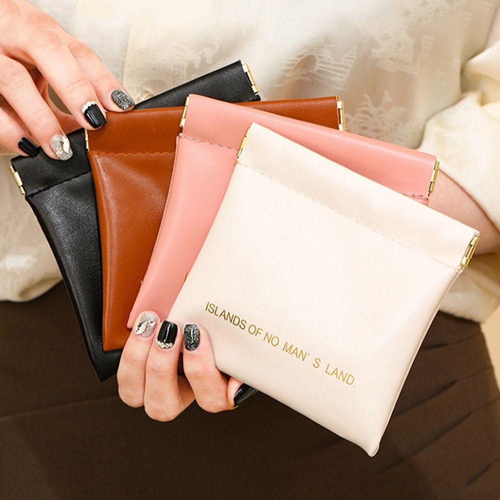 Spring Bag PU Leather Makeup Lipstick Bag Letter Small Sunglasses Bag Holder Outdoor