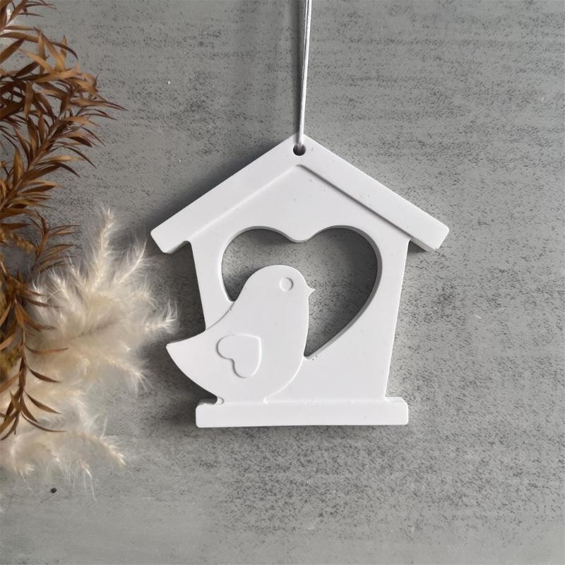 Wisiorek Dom Ptaka Forma Silikonowa Ręcznie Robiona Wisząca Ozdoba Forma do Odlewania Żywice Epoksydowe Wiszące Dekoracje Ścienne Forma Betonowa