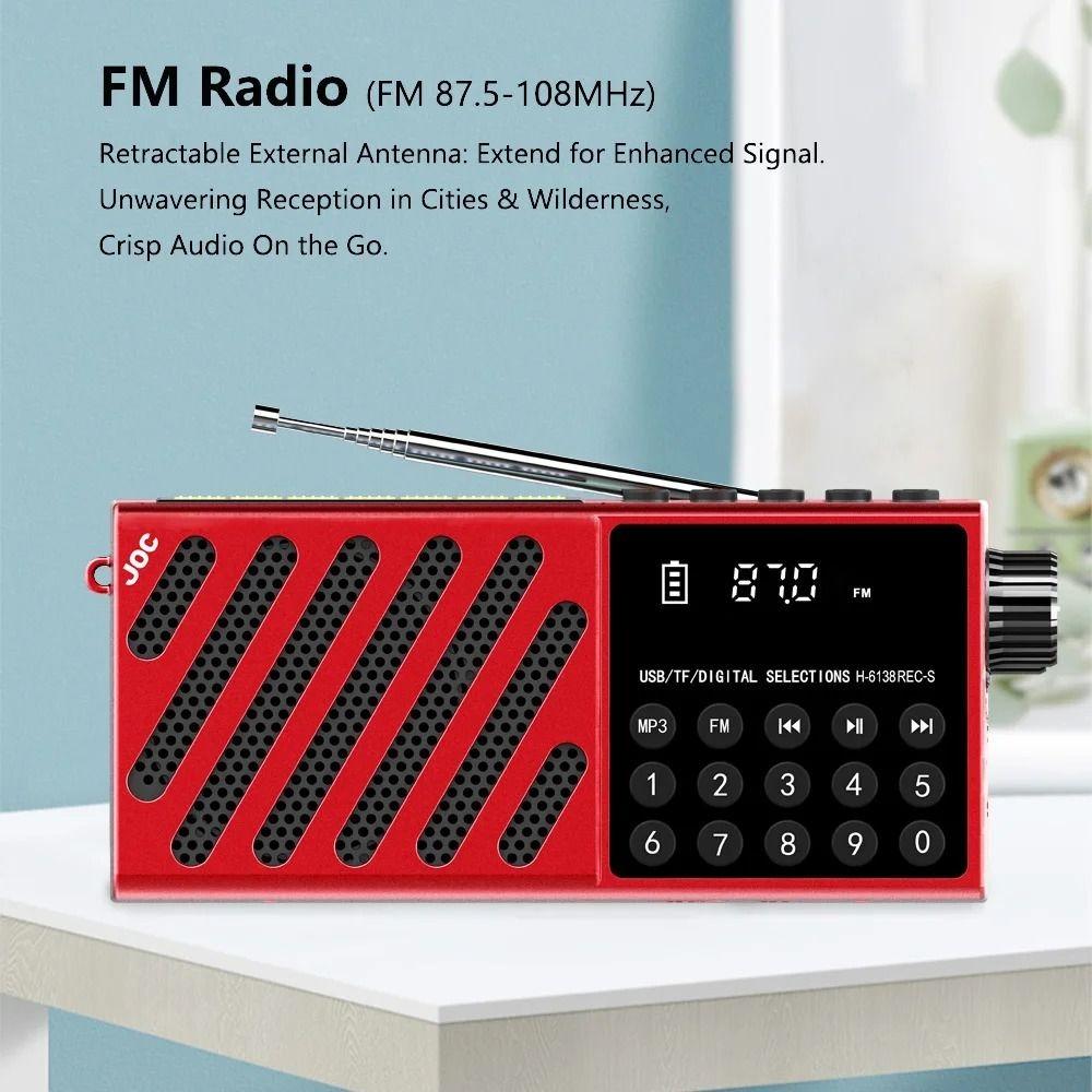 Solar Charging FM Radio Receiver USB TF Card Wireless Bluetooth Speaker Pocket Digital Player