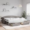 VidaXL Daybed with Trundle and Drawers Taupe 90x200 Cm Fabric 3197245