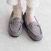 HIMIKO Himiko fluffy moccasins with beaded details, made of soft, fluffy genuine leather and featuring a warm cushioning. 651320, gray, size 245.