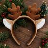 Plush Christmas Reindeer Antlers Hairband with Ears Headband Cute Hair Hoop  Gift