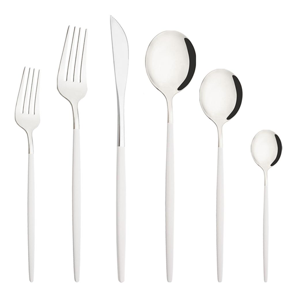 6 Stücke Western Purple Geschirr Besteck Set Besteck Set Edelstahl Besteck Messer Dessert Gabel Teelöffel Geschirr Set