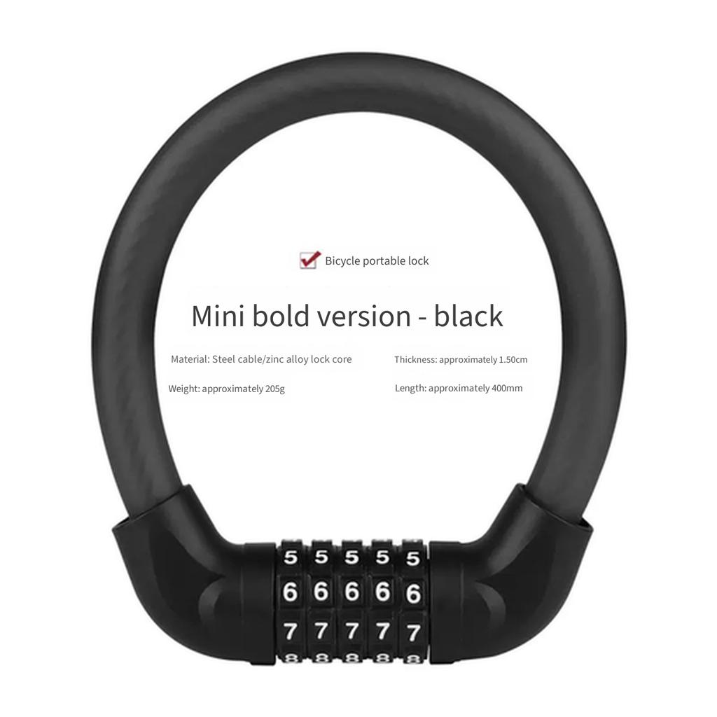 5‑Digit Password Bicycle Cable Lock, Thick Anti‑Cut Steel Wire Anti‑Theft Security Lock for Bicycle E‑Bike Motorcycle Cycling Equipment