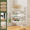 No-Punch Wall-Mounted Dish Drying Rack with Plate and Chopsticks Holder