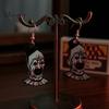 Retro Horror Movie Character Jewelry 1 Pair Halloween Theme Dangle Drop Earrings for Women, Scary Blood Gothic Acrylic Clown Earrings, Creative