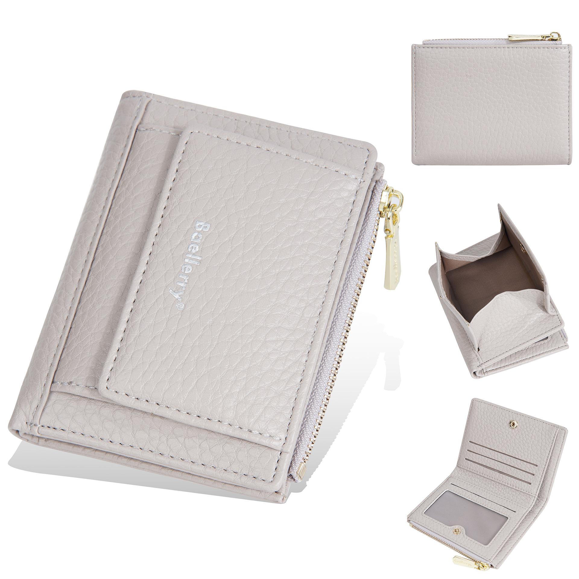 Ladies wallet buckle printed multi-card change bag fashionable short zipper card bag one size серый 1330₽