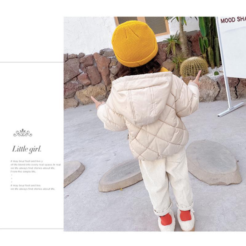 Children's Cotton Coat Fall Winter Boys and Girls Thick Hooded Coat Down Short Padded Jacket Short