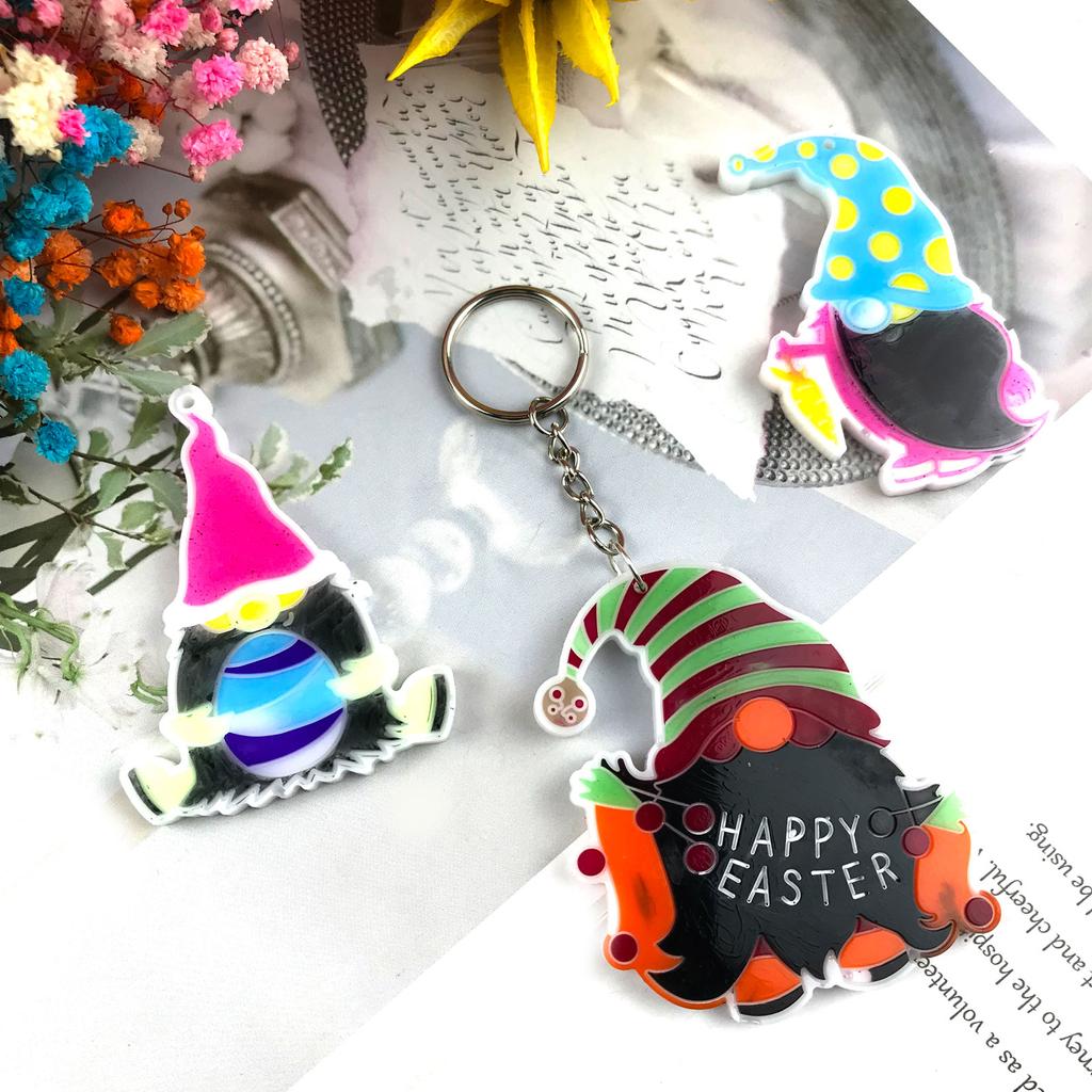 Shiny Glossy Silicone Resin Molds Easter Dwarf Keychain Mold DIY Keychain Pendant Jewelry Epoxy Resin Crafting Molds