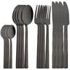 16pcs Black Dinnerware Set Knife Fork Coffee Spoon Cutlery Set Mirror Stainless Steel Flatware Western Party Kitchen Tableware